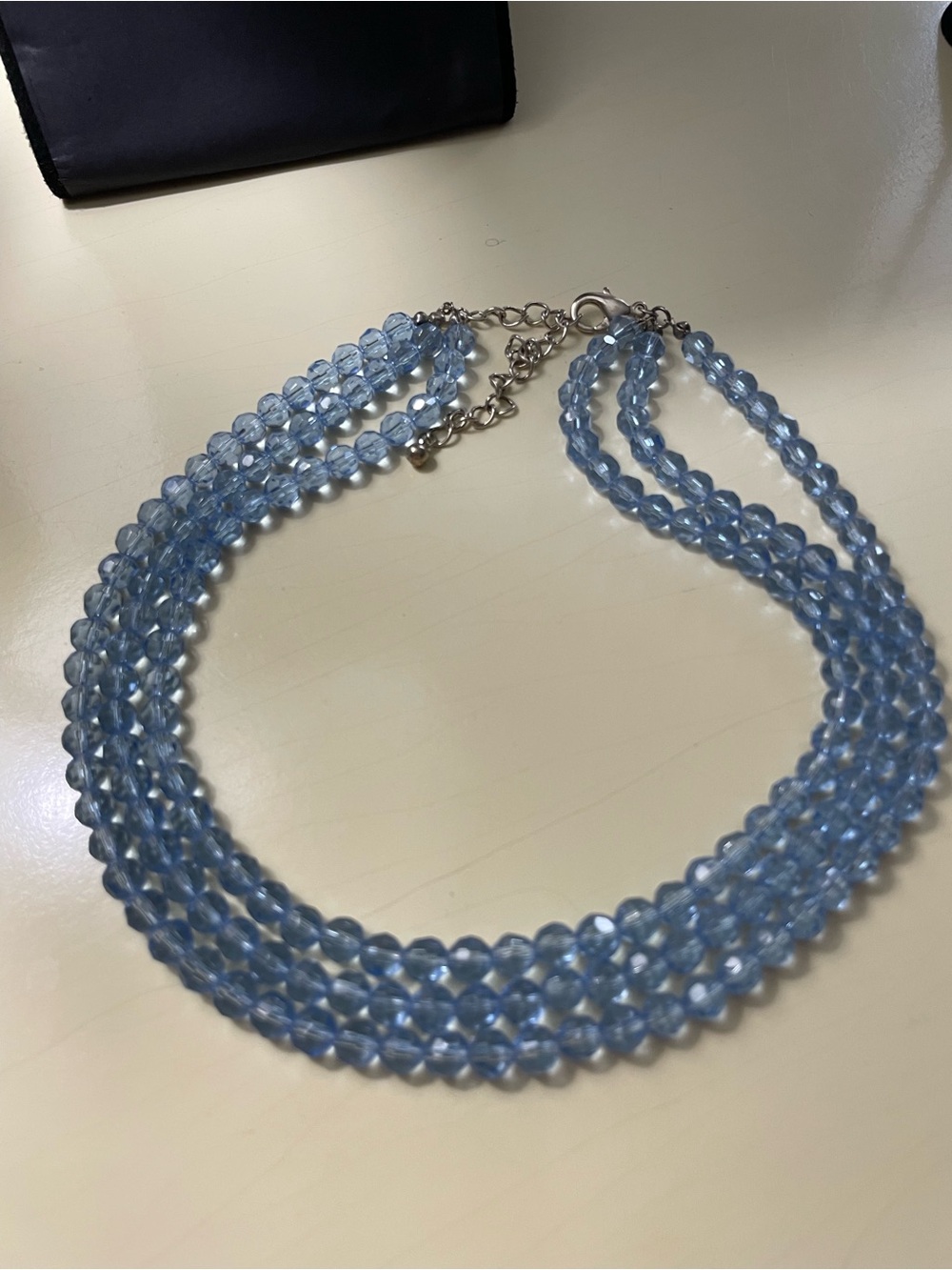Blue Glass Bead Triple-Strand Necklace - Women Jewelry